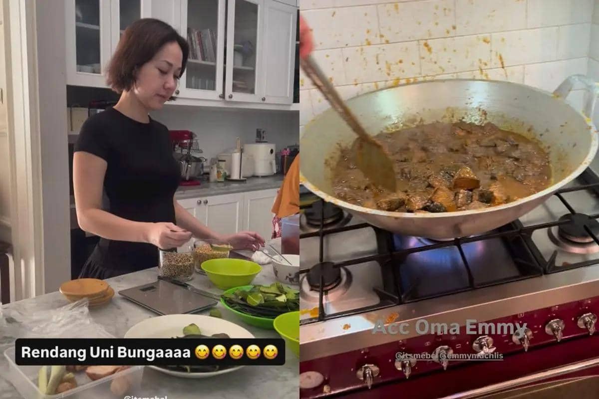 Bunga Citra Lestari memasak rendang sendiri sebagai persiapan Lebaran 2026