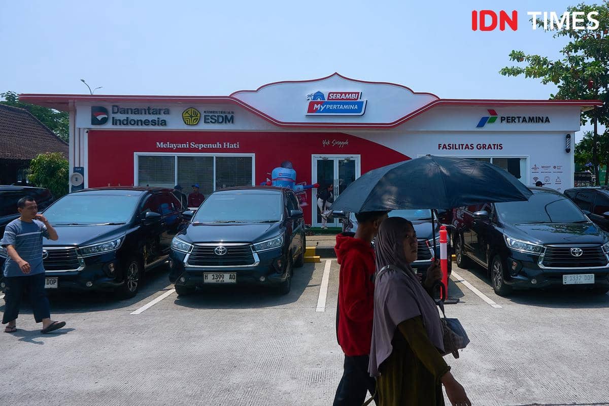 Serambi MyPertamina di Rest Area KM 379A Tol Semarang–Batang (arah Jakarta ke Semarang), Rabu (18/3/2026). (IDN Times/Dhana Kencana)