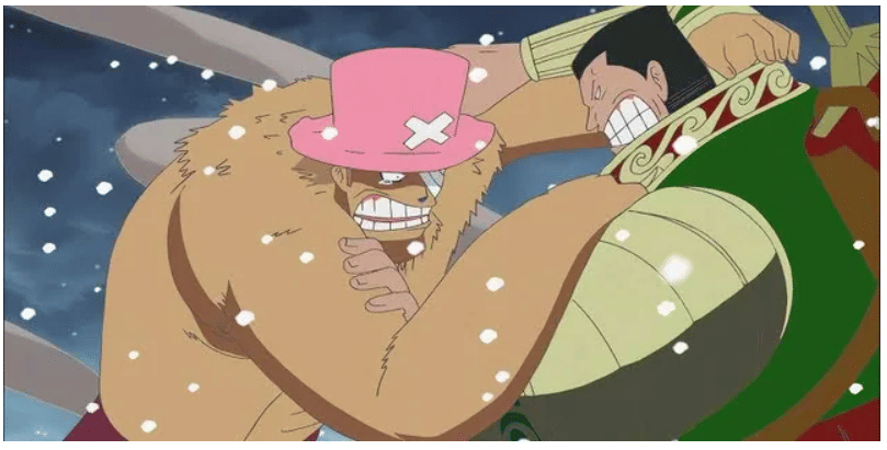 Dalton menahan Chopper. (Dok. Eiichiro Oda, Shueisha, Toei Animation/One Piece)