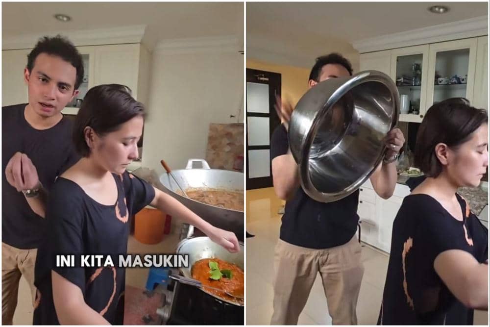 Momen Prilly Latuconsina Masak Rendang untuk Lebaran, Diganggu Omara!