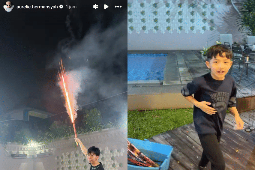 momen artis rayakan malam takbiran