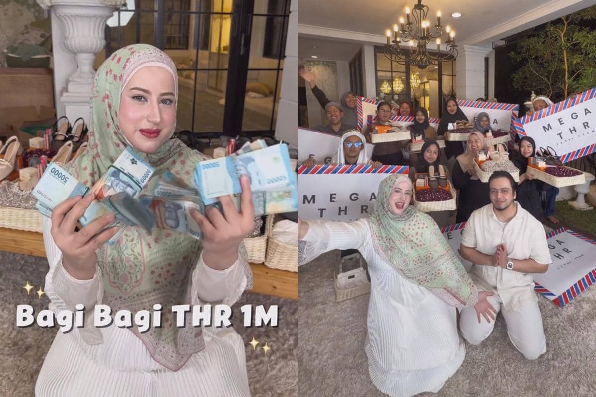 Tasyi Athasyi Bagi-Bagi THR 1 Meter untuk Karyawan, Doorprize iPhone