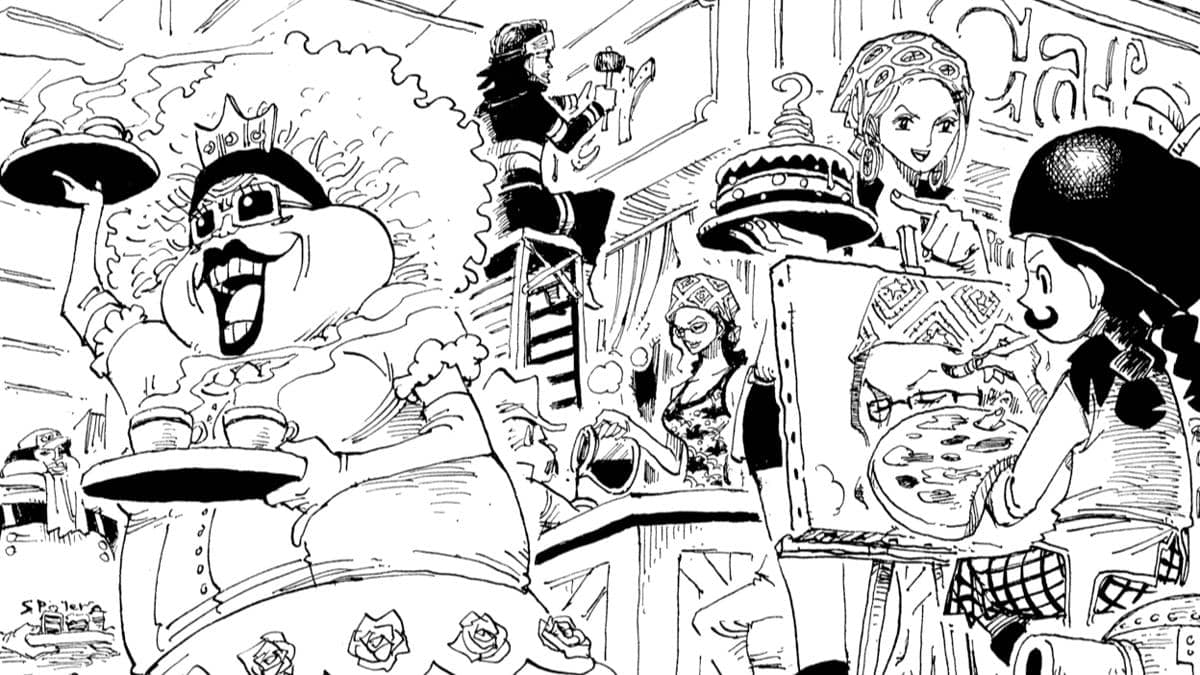 Mantan Baroque Works di Spider Cafe baru. (Dok. Eiichiro Oda, Shueisha/One Piece)