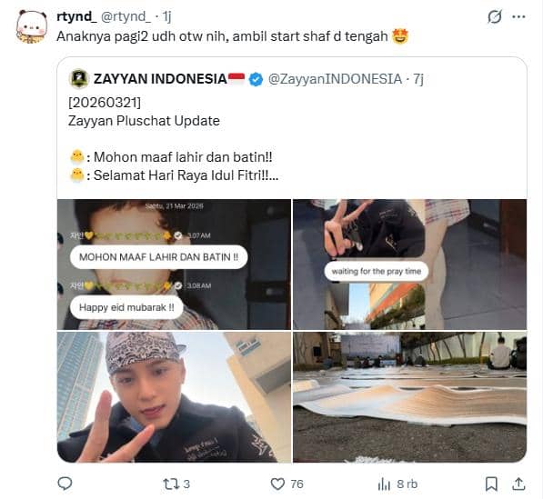 Zayyan XODIAC solat Idul Fitri 2026