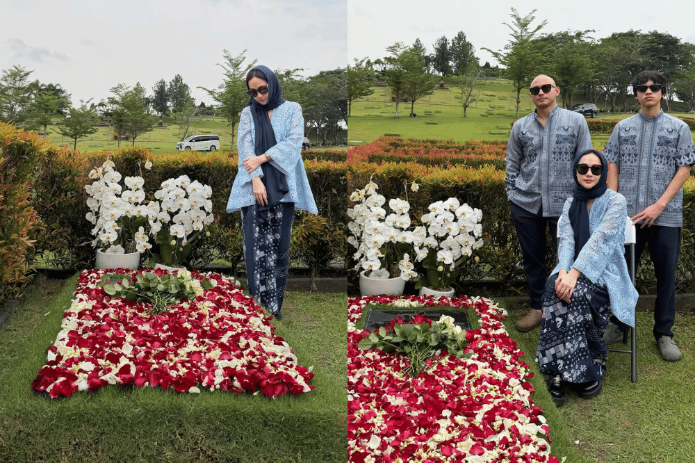 7 Momen BCL Ziarah ke Makam Ashraf Sinclair di Hari Lebaran 2026