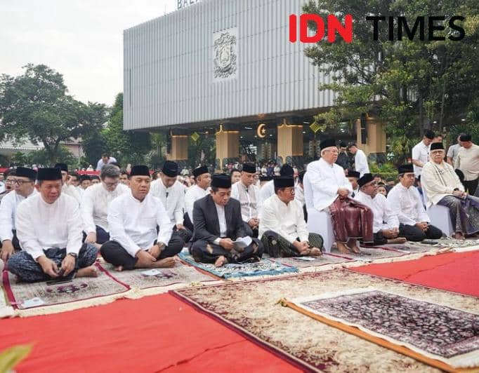 Pramono Salat Idul Fitri di Balai Kota, KH Ma’ruf Amin Jadi Khatibnya
