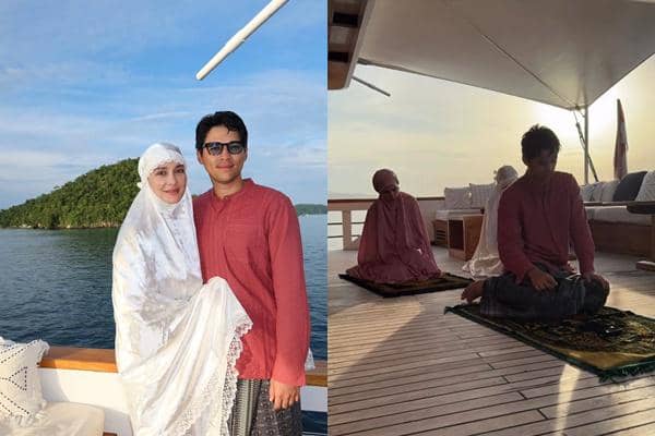 Momen Luna Maya dan Maxime Bouttier Salat Id di Atas Lautan Raja Ampat