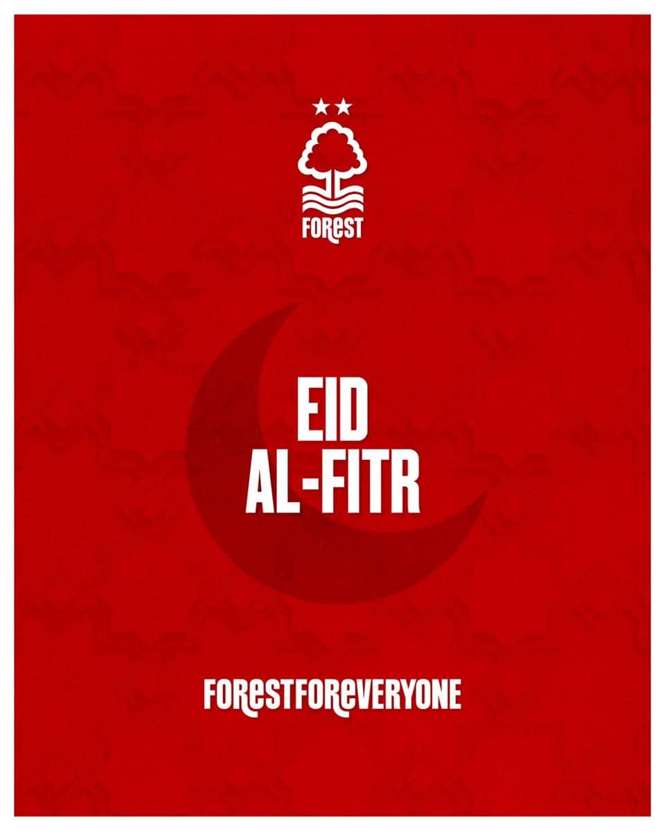 Ucapan Selamat Idul Fitri dari Nottingham Forest (Instagram.com/officialnffc)