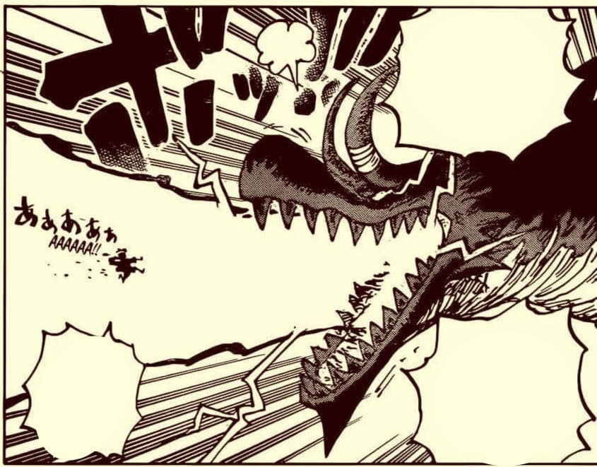 Loki menyembur Luffy. (dok. Eiichiro Oda, Shueisha/One Piece)