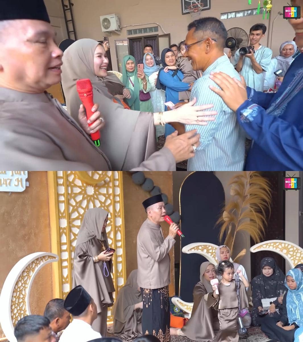 Keluarga Ayu Ting Ting menyambut dan membagikan THR kepada warga sekitar