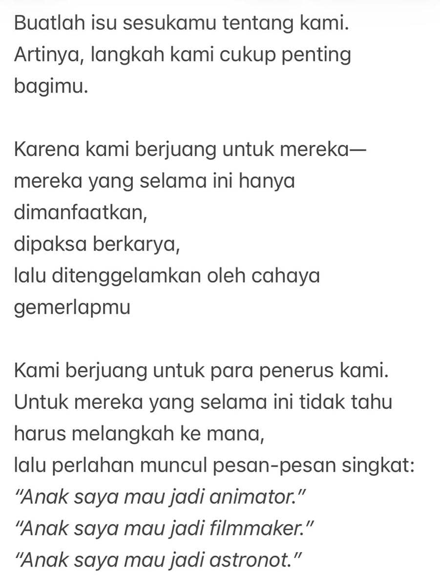 Sutradara Upie Guava tanggapi isu film Pelangi di Mars gunakan AI dan tudingan buzzer dalam unggahan Instagram berbeda pada Minggu (22/3/2026)