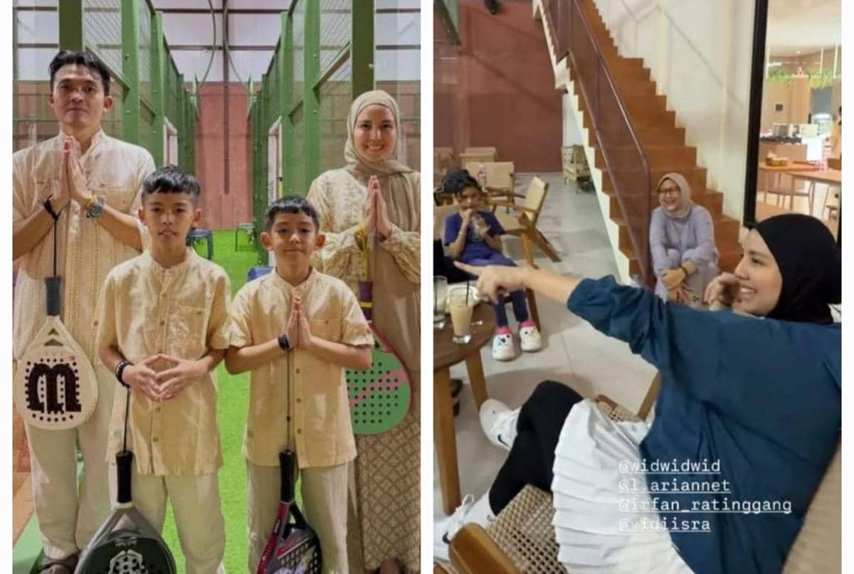 9 Potret Tya Ariestya Family Padel saat Lebaran, Bakar Kalori