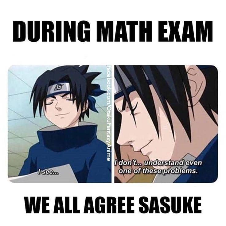 meme anime tentang ujian matematika