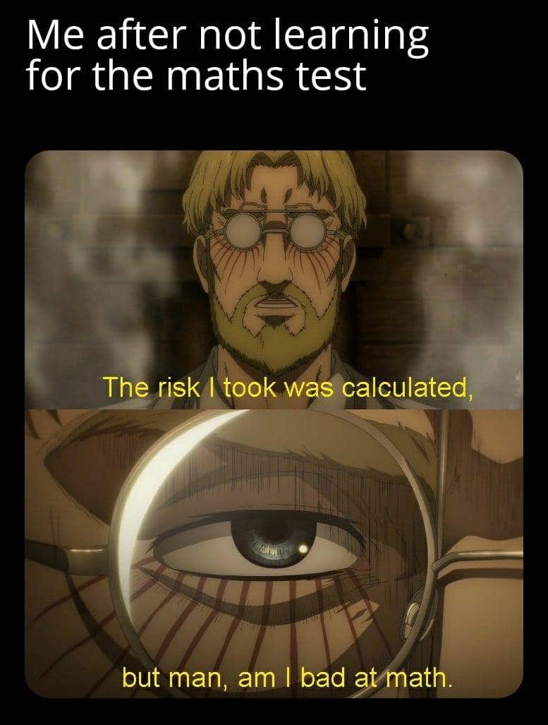 meme anime tentang ujian matematika