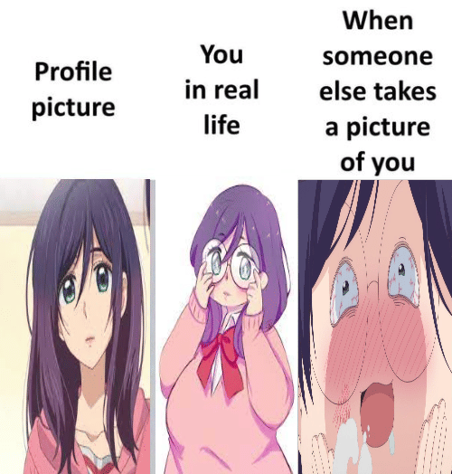 meme anime tentang foto profil