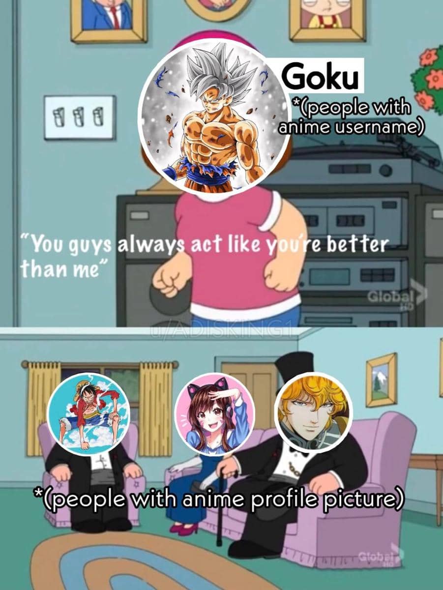 meme anime tentang foto profil