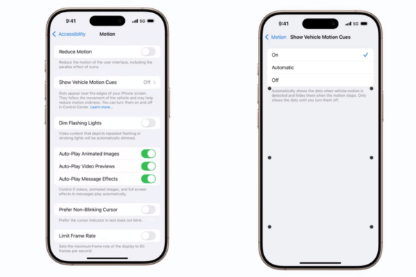 cara mengaktifkan fitur Vehicle Motion Cues di iPhone