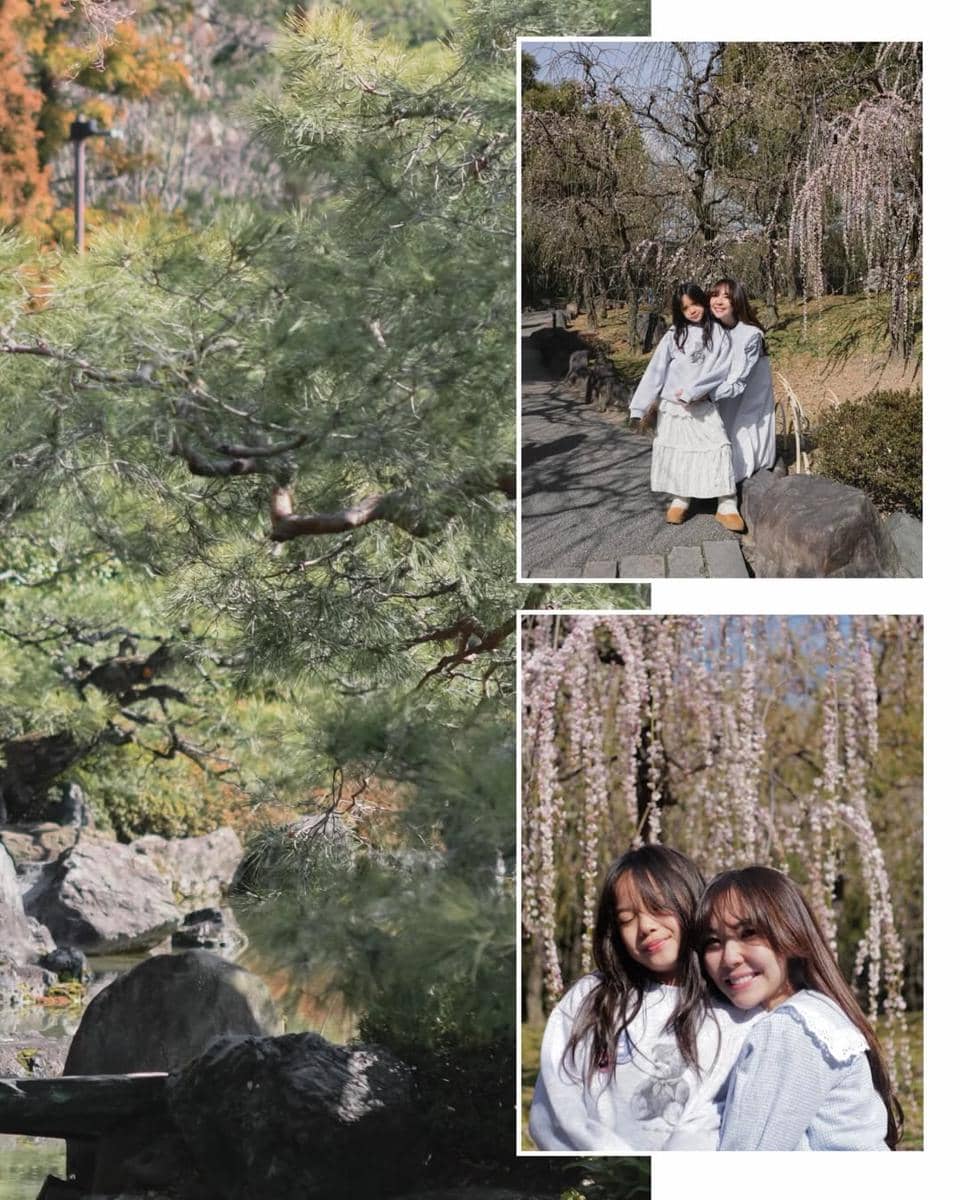 Gading, Gisel, Gempita menikmati sakura di Kōraku-en Garden