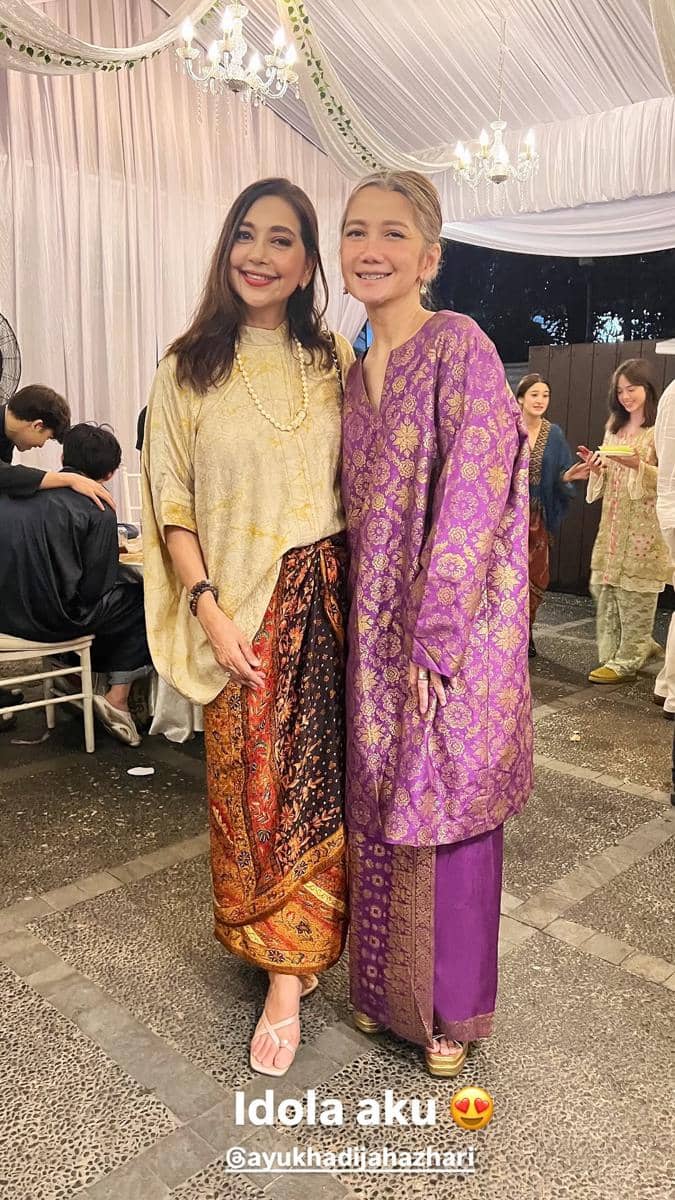 Ayu Azhari dan MUA Bumiauw di acara ulang tahun dan halal bihalal BCL