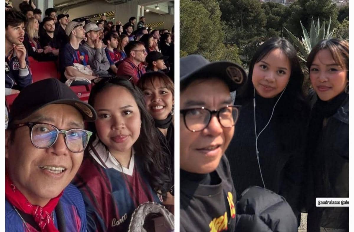 9 Potret Ari Lasso dan Anak Liburan ke Barcelona, Nonton Bola