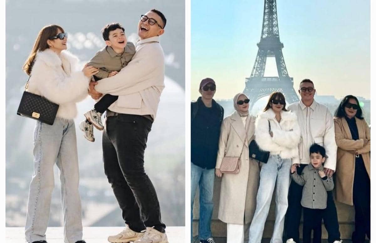 9 Potret Keluarga Gilang Dirga Libur Lebaran ke Paris, ke Eiffel Tower