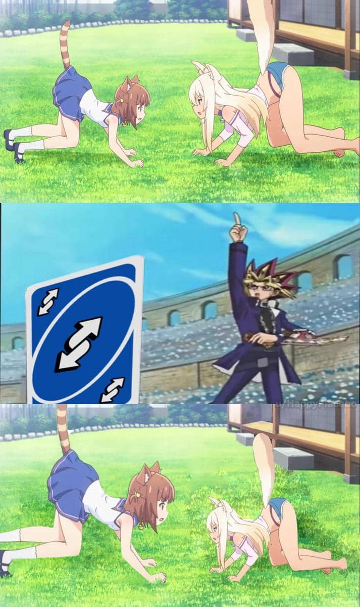 meme anime tentang keadaan berbalik