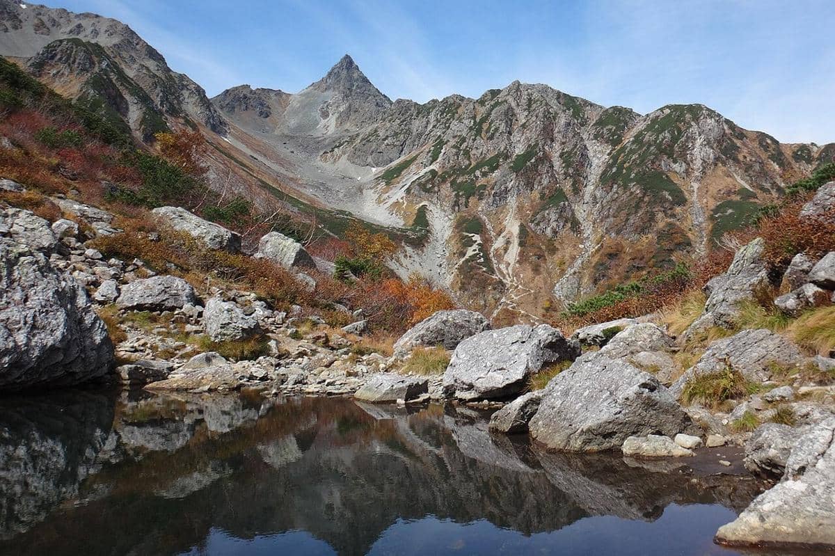 Gunung Yarigatake dari Kolam Tengu