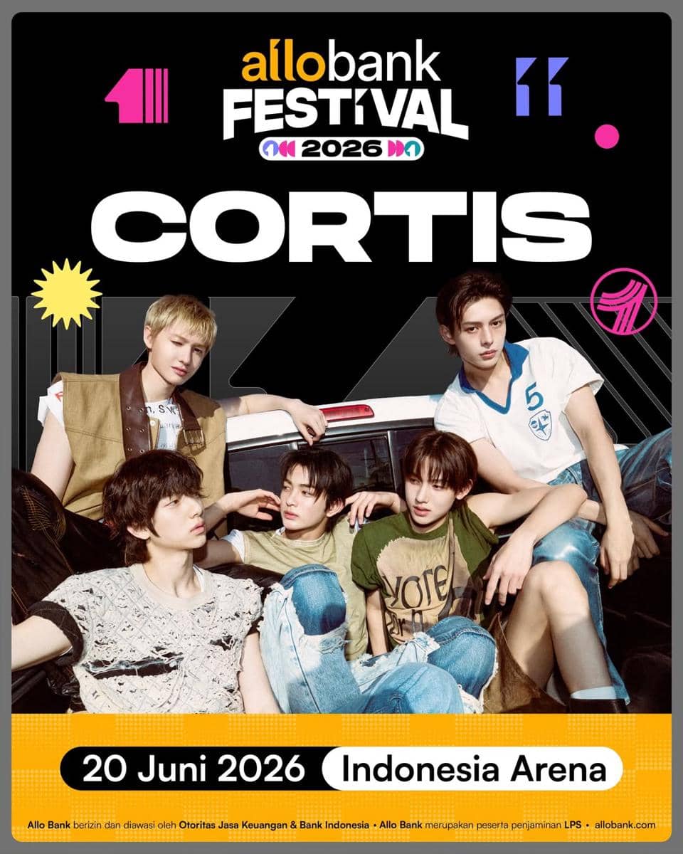 Poster CORTIS jadi headliner Allo Bank Festival 2026 di Indonesia Arena