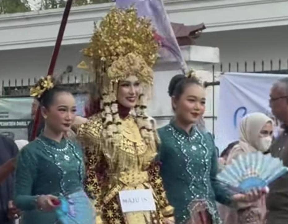 Arak-arakan Tradisi Hari Raya Midang Morge Siwe Asal OKI Sumsel (Dok: Pemkab OKI)