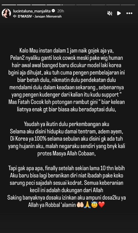 Curhatan Lucinta Luna soal keputusannya mengubah gaya menjadi seperti laki-laki