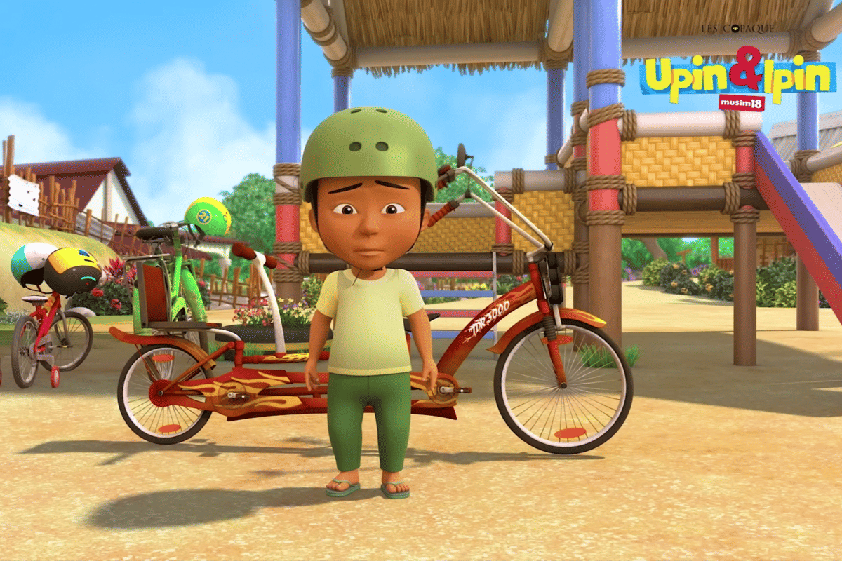potret Ijat dalam episode Basikal Kawanku di serial Upin dan Ipin