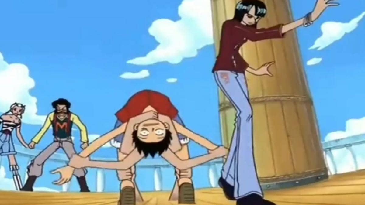 Luffy ditahan Nico Robin. (Dok. Eiichiro Oda, Shueisha/One Piece)