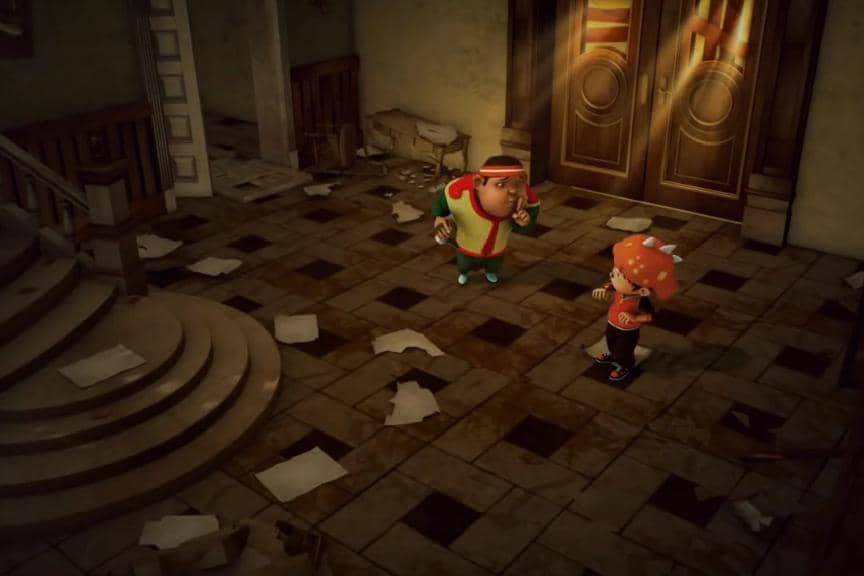 Gopal dan BoBoiBoy mencoba menantang adrenalin dengan berkunjung ke sebuah rumah angker di Pulau Rintis