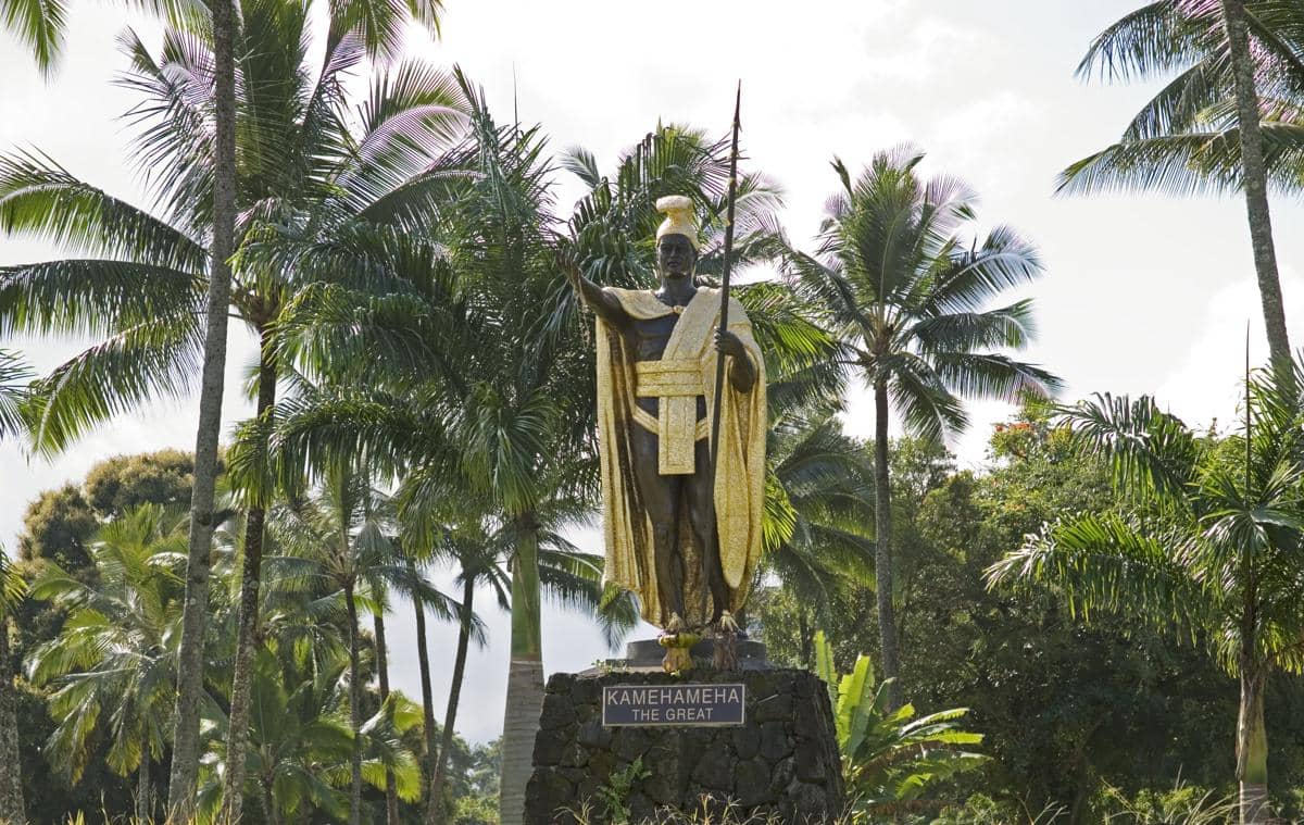 patung Raja Kamehameha I di Hawaii, tokoh yang menyatukan kepulauan dan mendirikan Kerajaan Hawaii