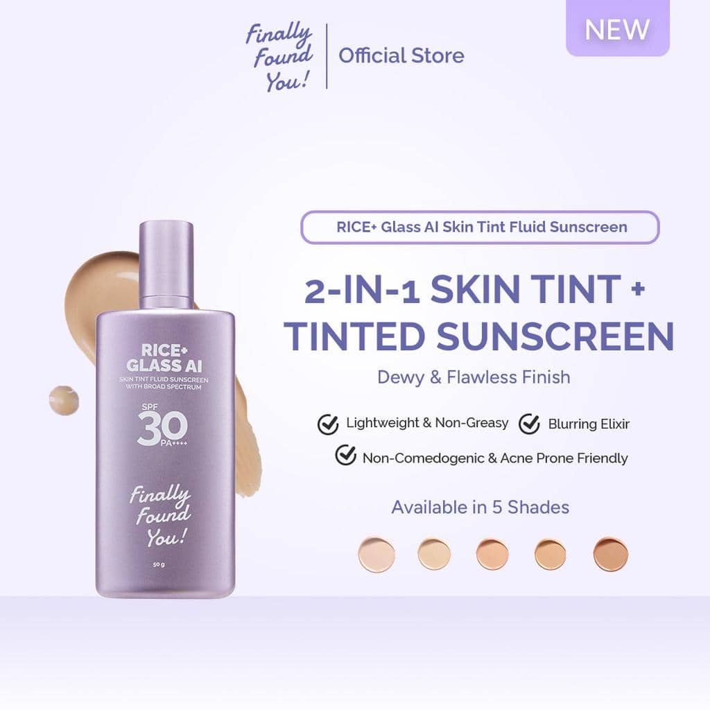 Finally Found You! RICE+ Glass AI Skin Tint Fluid Sunscreen