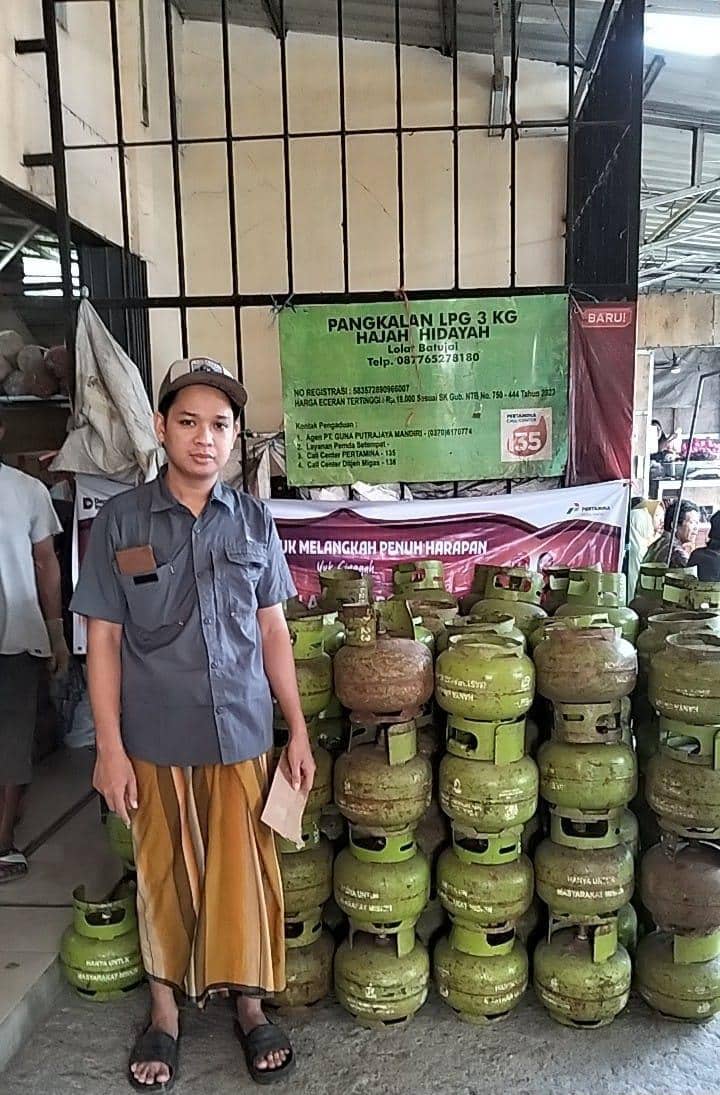 Kondisi pasokan LPG 3 Kg pada salah satu pangkalan di Lombok Tengah.