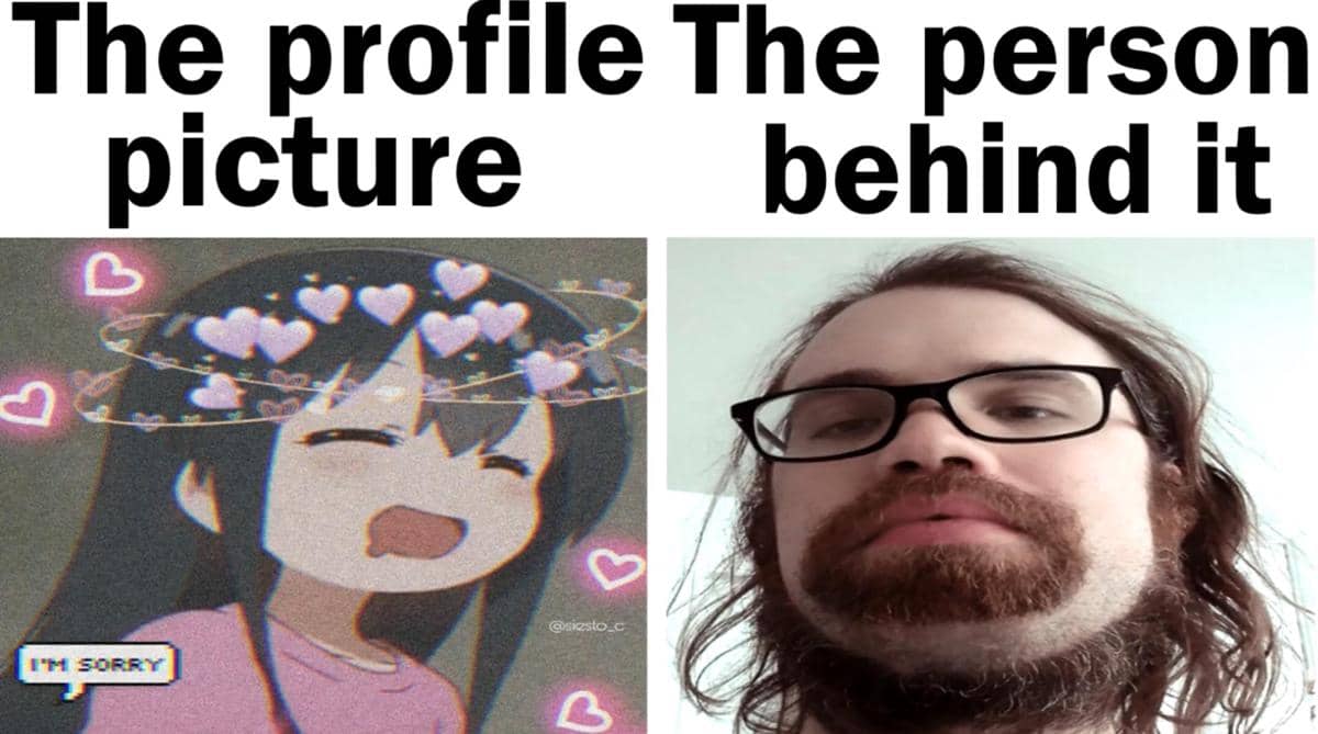 meme kartun tentang foto profil