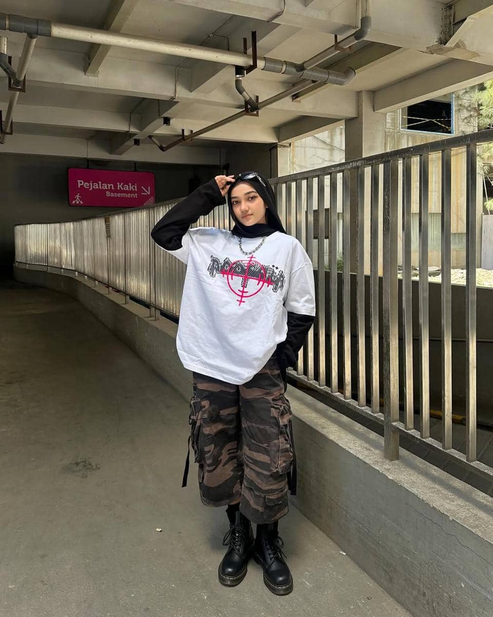 OOTD Celana Loreng ala Tia Santika