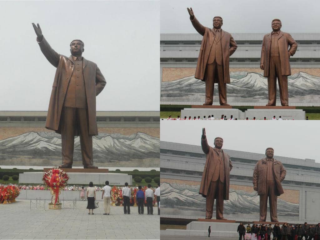 Perubahan signifikan Monumen Besar Bukit Mansu di Pyongyang, Korea Utara dari waktu ke waktu.