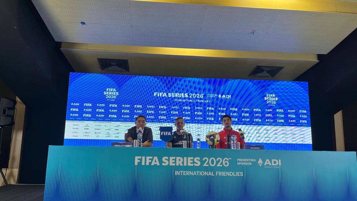 John Herdman dan Elkan Baggott dalam konferensi pers FIFA Series 2026.