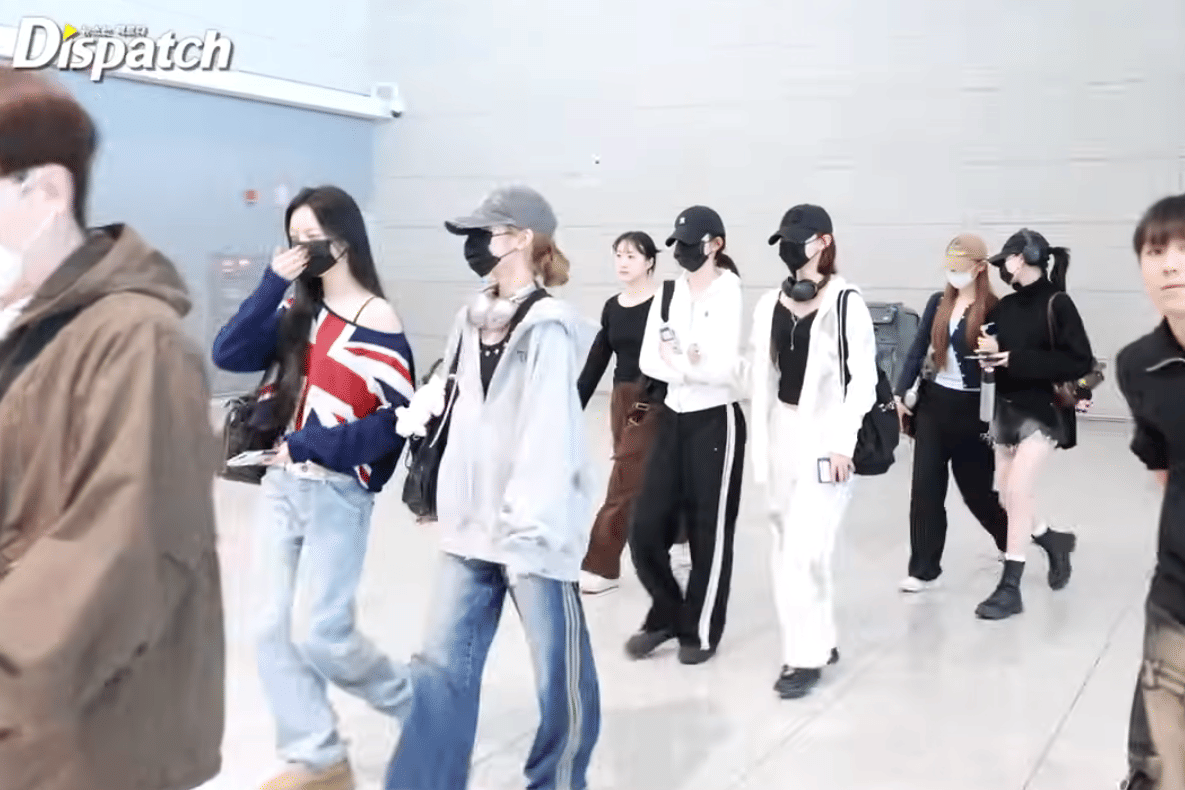 potret Hearts2Hearts berangkat ke Indonesia untuk fan meeting (dok. Dispatch)