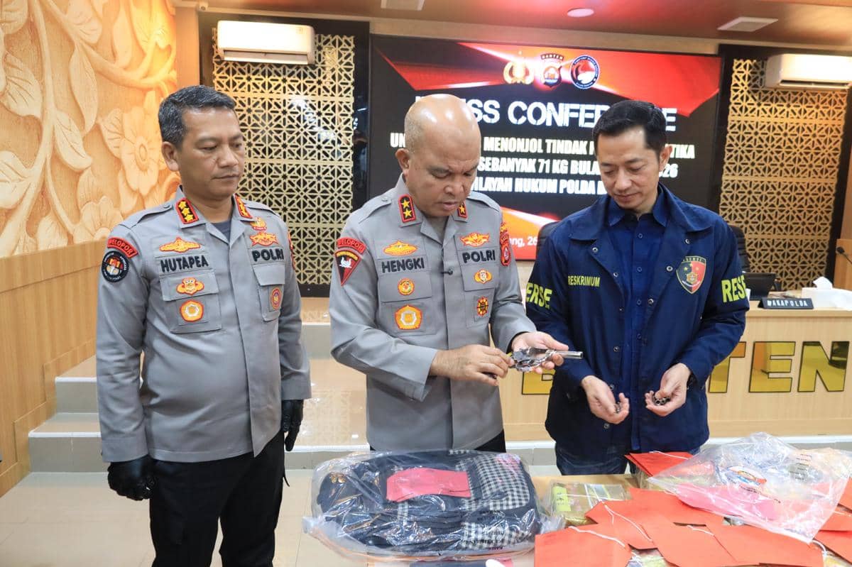 Polda Banten ekspose pengungkapan kasus sabu selama Ramadan (Dok. Humas)