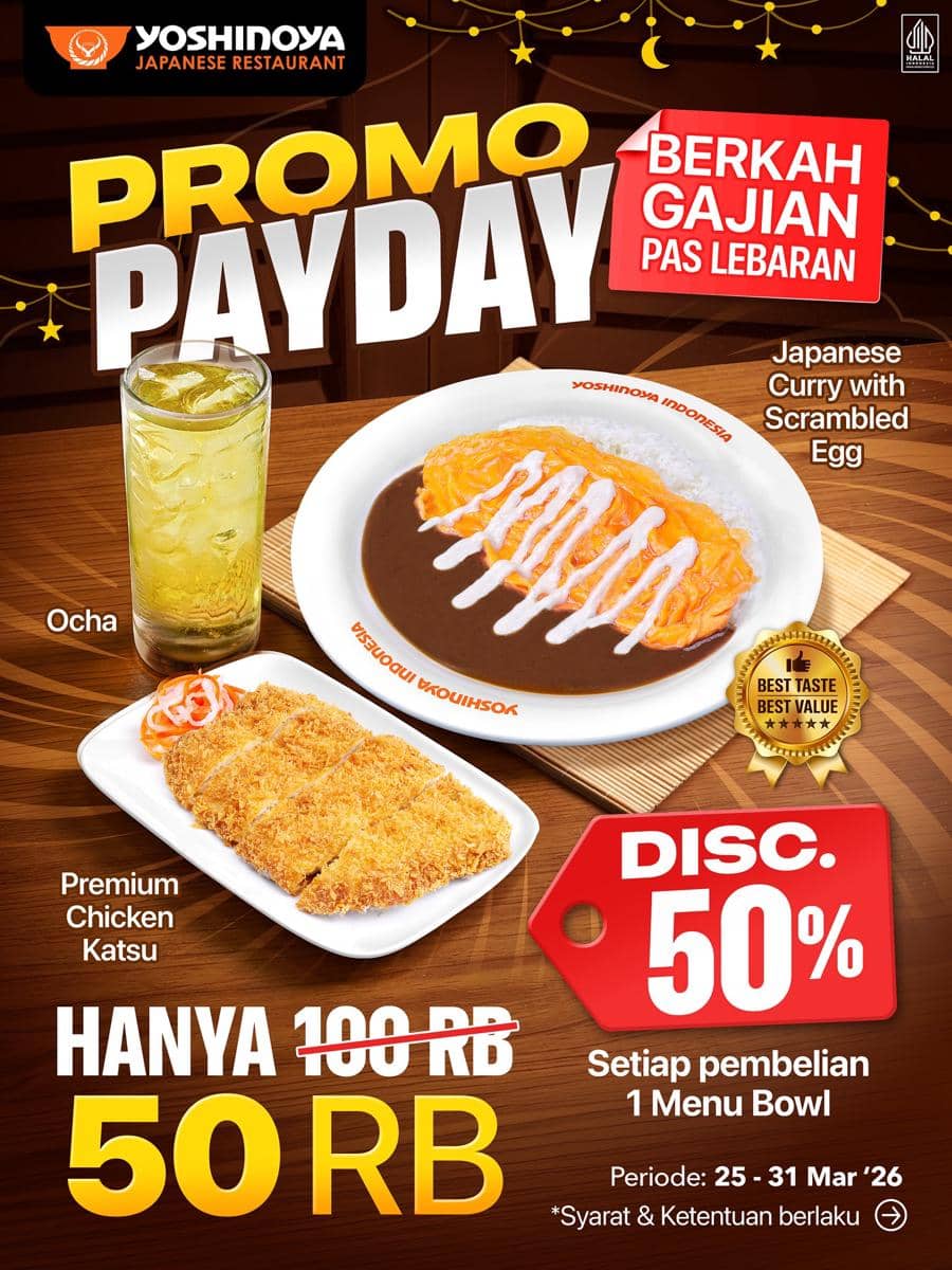 Promo gajian di Yoshinoya Maret 2026