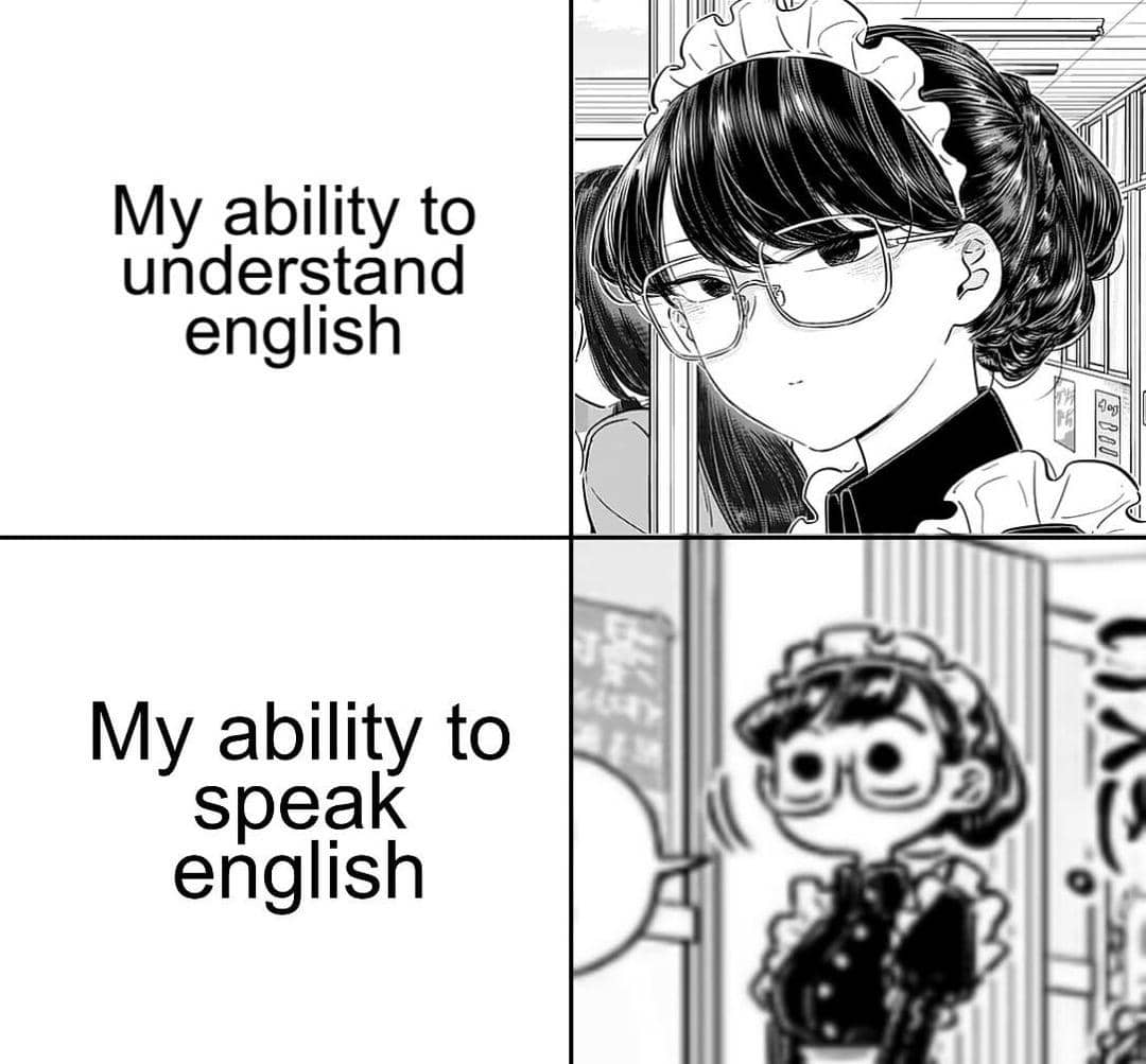 meme anime tentang belajar bahasa Inggris