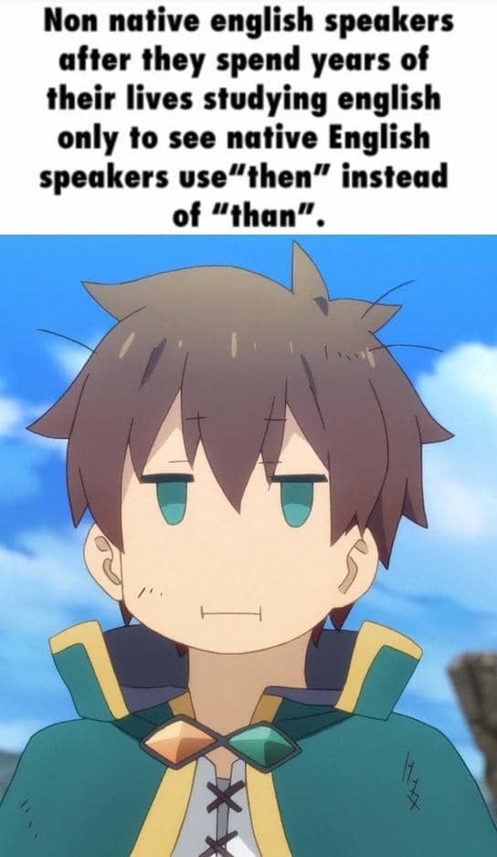 meme anime tentang belajar bahasa Inggris
