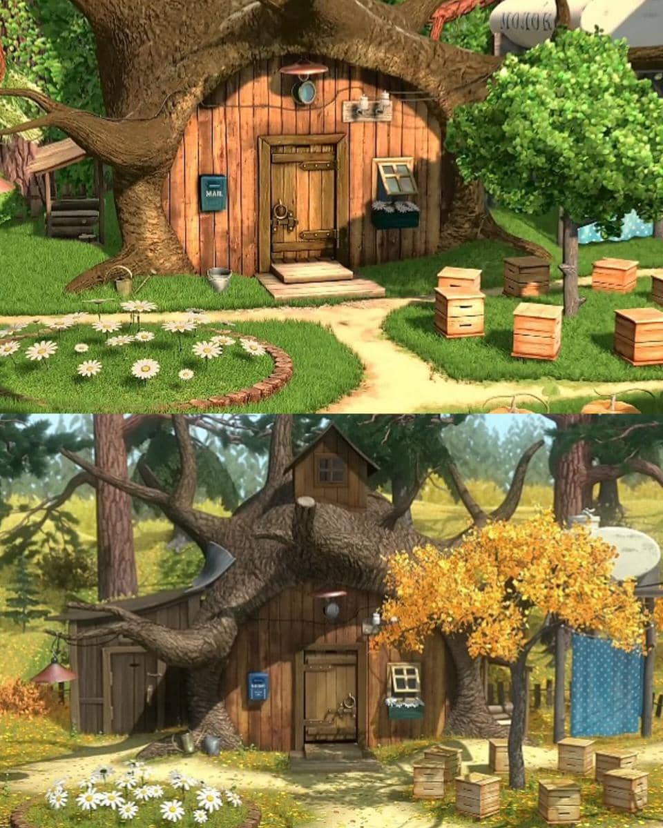 rumah Bear dalam animasi Masha and The Bear
