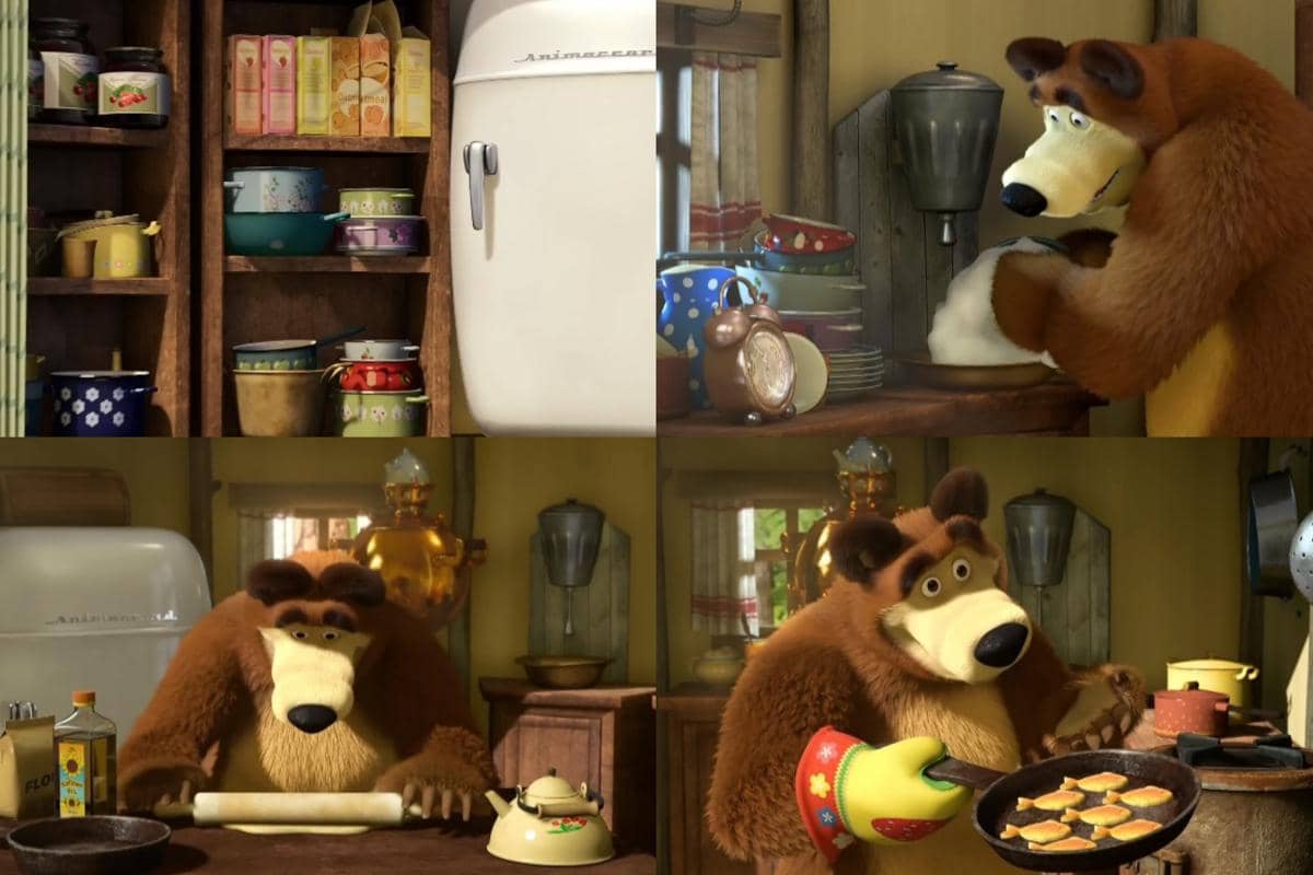 dapur Bear dalam animasi Masha and The Bear