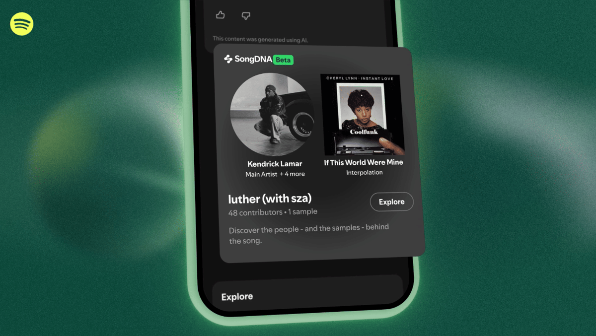 tampilan fitur SongDNA pada Spotify