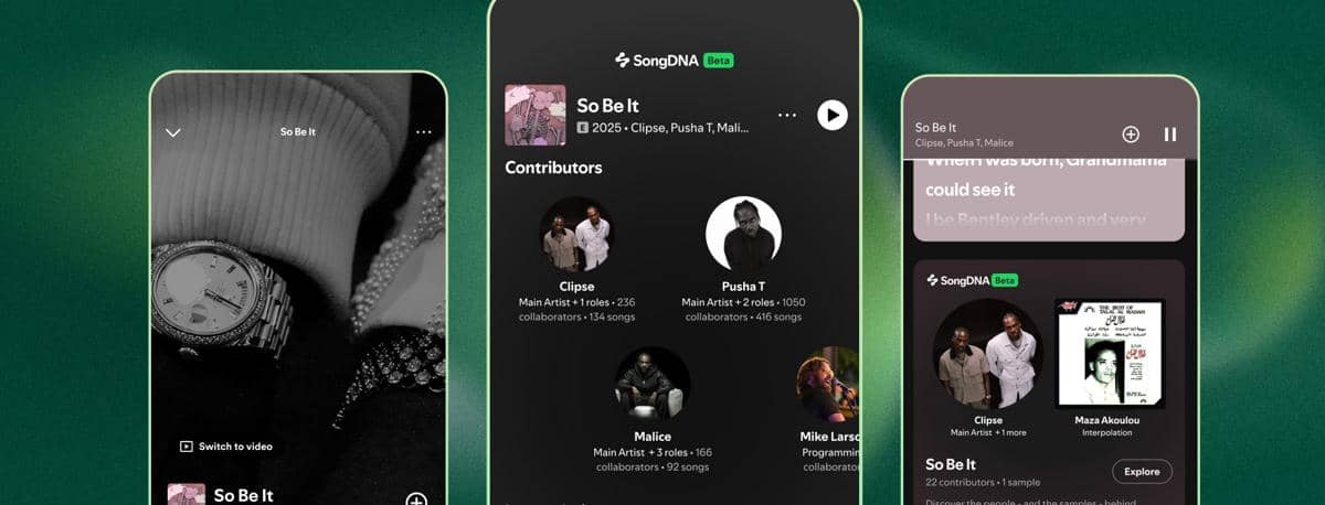 tampilan fitur SongDNA pada Spotify