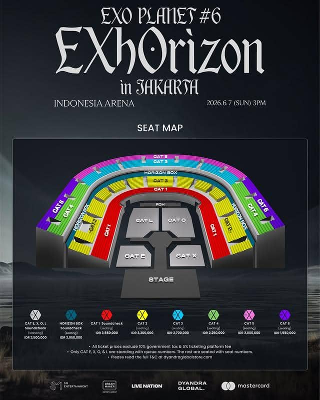 harga tiket konser EXO di Jakarta 2026 